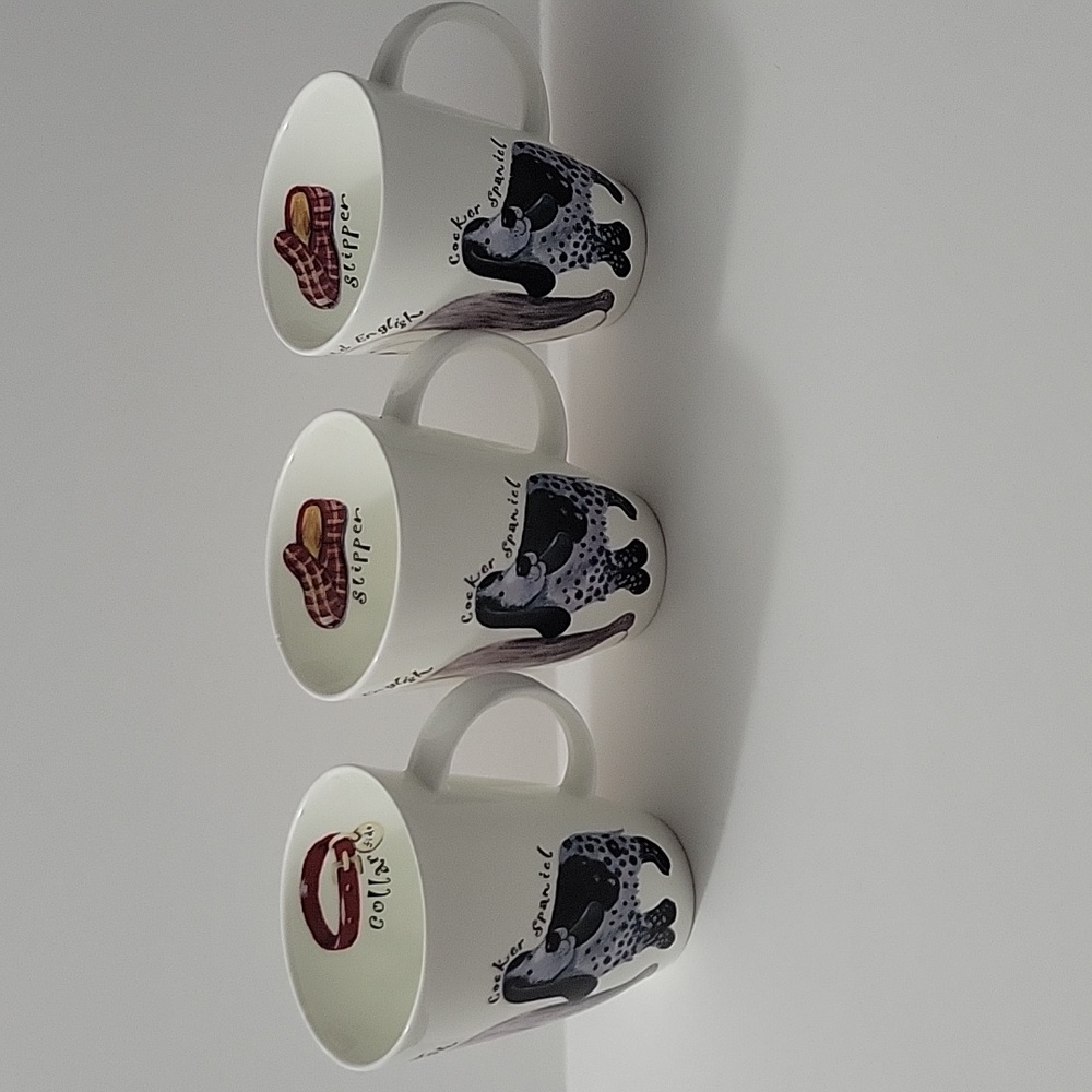 Roy Kirkman Walkies Set of 3 Mugs Unused From 2001 White